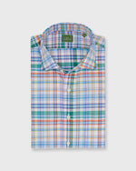 Load image into Gallery viewer, Spread Collar Sport Shirt in Green/Blue/Pink Multi Plaid Poplin
