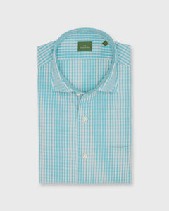 Otto Handmade Sport Shirt in Surf/Bone Gingham Chambray