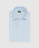 Load image into Gallery viewer, Spread Collar Sport Shirt in Sky Bengal Stripe Cotolino
