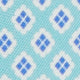 Silk Print Tie in Aqua/Blue Square Foulard