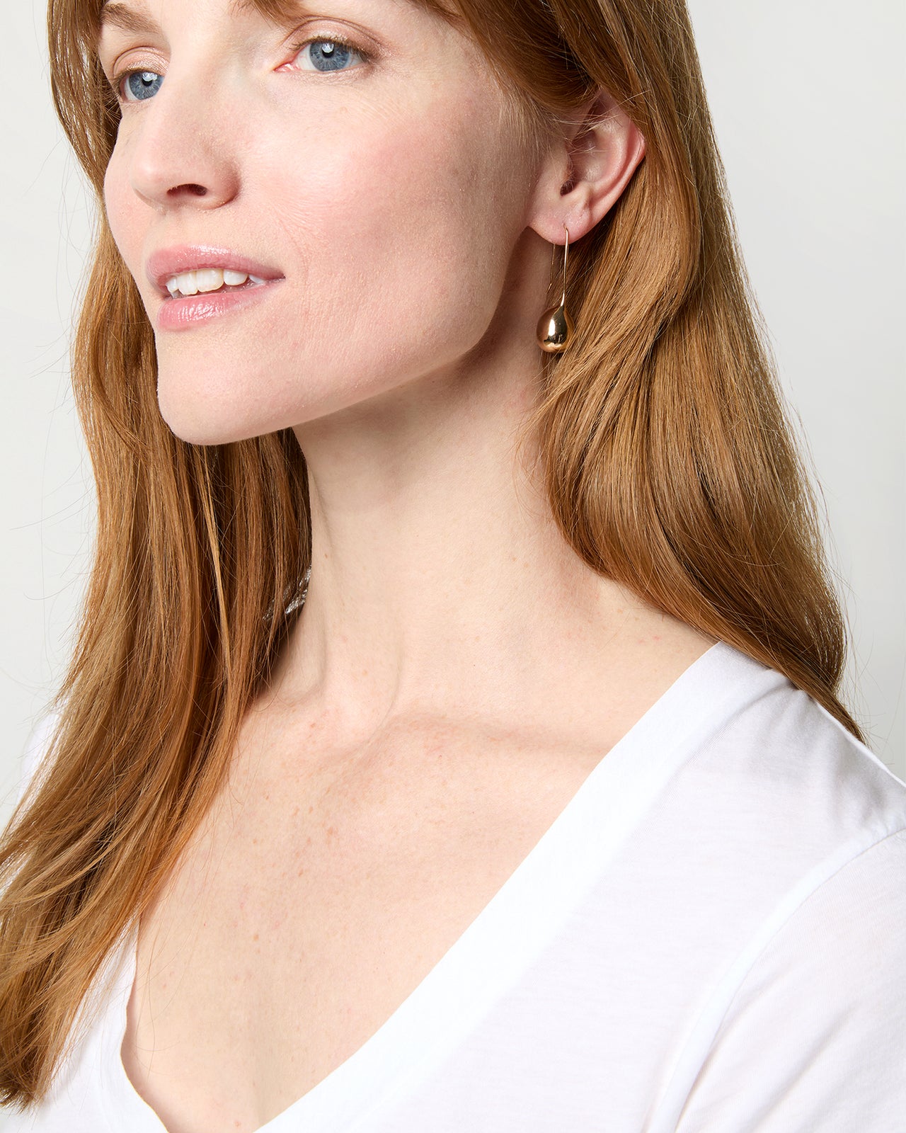 Long Egg Earrings in Gold