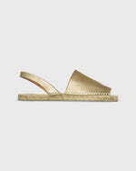 Load image into Gallery viewer, Paulina Flat in Metallic Gold Leather
