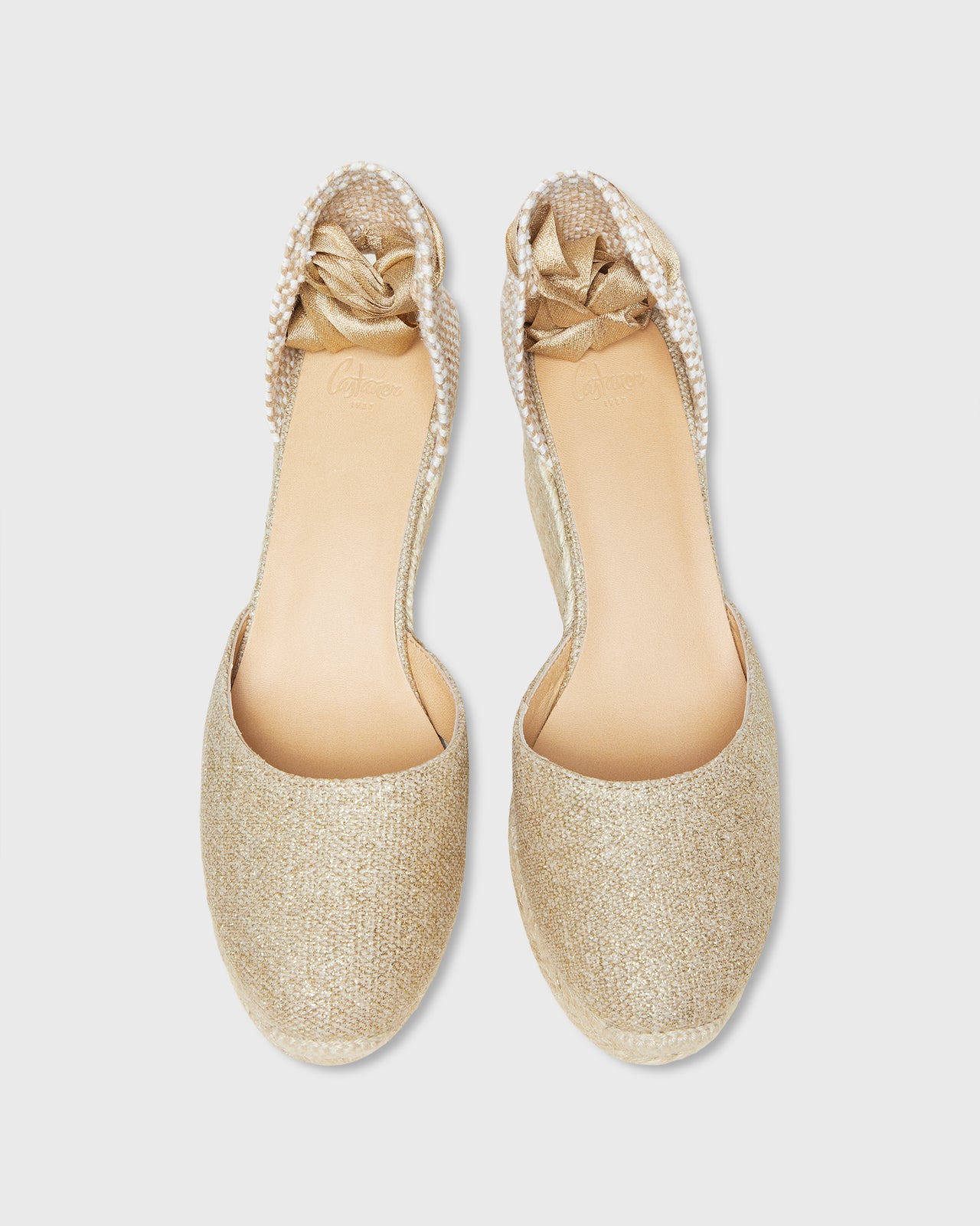 Low Carina Espadrille in Metallic Gold Canvas