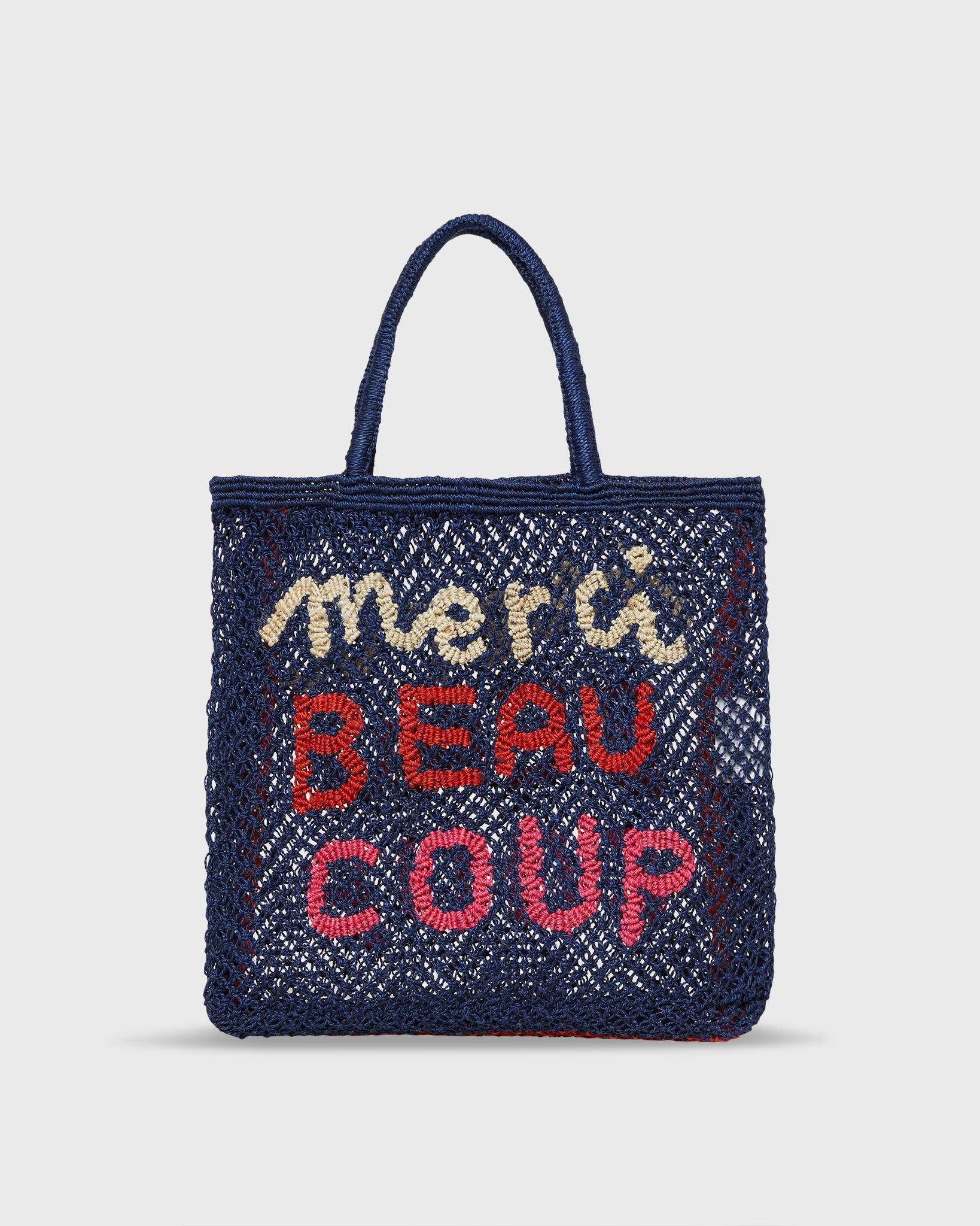 Large Merci Beau Coup Tote in Blue Multi