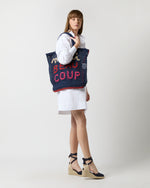 Load image into Gallery viewer, Large Merci Beau Coup Tote in Blue Multi
