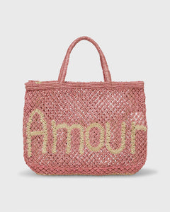 Small Amour Tote in Berry/Natural