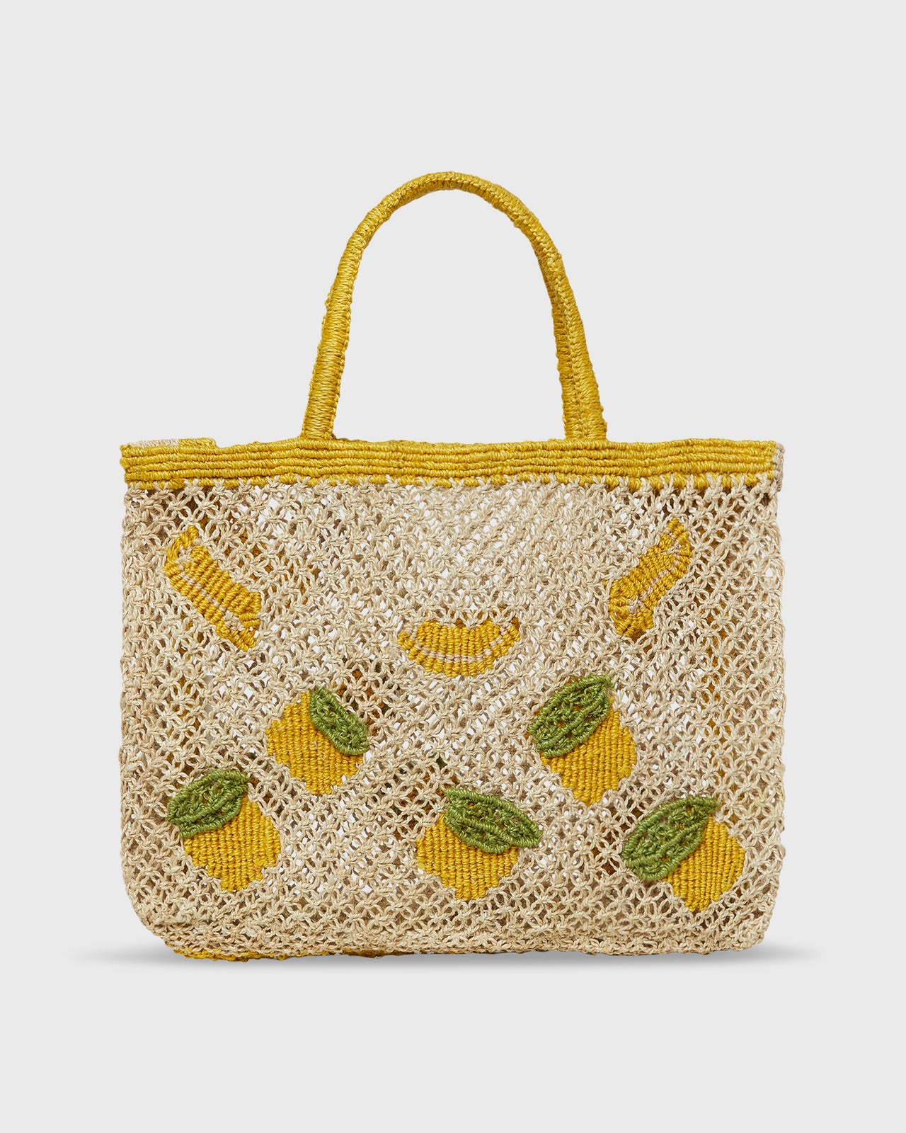 Small Lemon Tote in Natural/Yellow