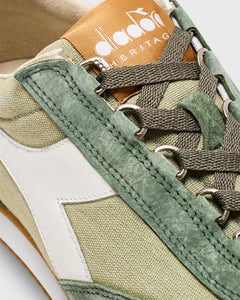 Equipe H Canvas Stone Wash Sneaker in Green Tea