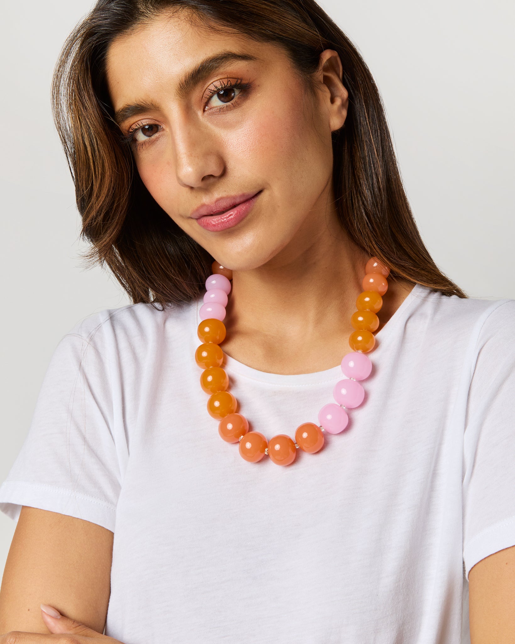 Olympia Collar Necklace in Peach