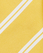 Load image into Gallery viewer, Silk Woven Tie in Butter/White Double Stripe
