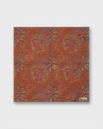 Load image into Gallery viewer, Linen Print Pocket Square in Brick/Sienna Paisley
