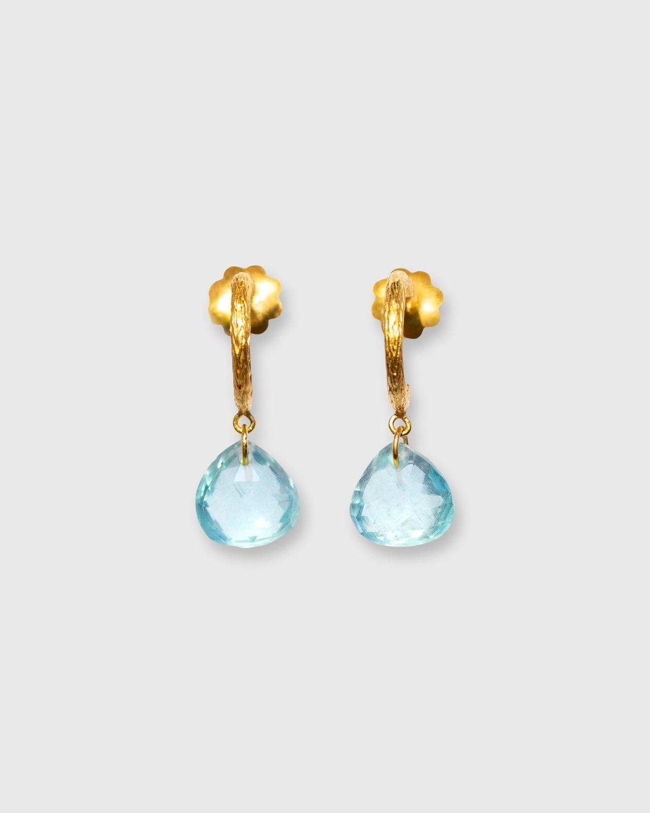 Ava Hoop Earrings in Milky Aquamarine