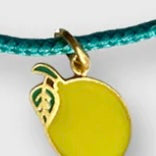 Lemon Charm Bracelet in Gold/Assorted Color Cord