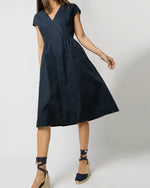 Load image into Gallery viewer, Cap-Sleeve Dress in Navy
