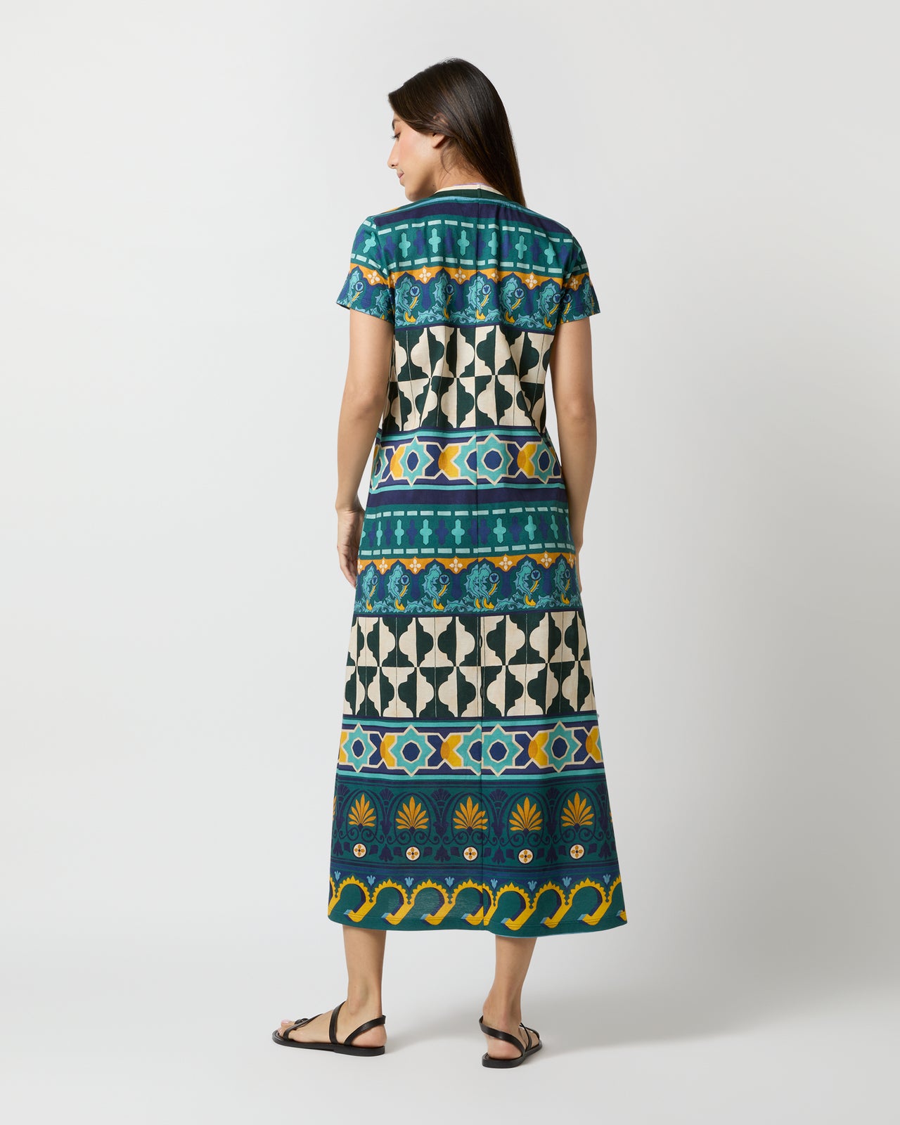 Sporty Swing Dress in Emerald Casareale Barr Cotton Jersey | Shop Ann  Mashburn