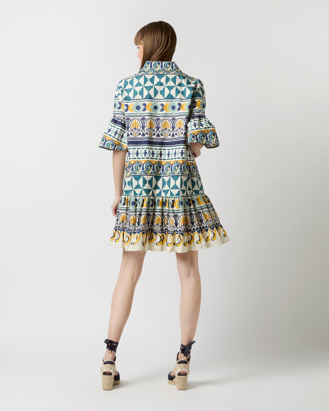 Choux Dress in Cream Casareale Small Cotton Summer Popeline