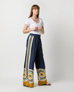 Load image into Gallery viewer, Palazzo Pant in Blue Mudejar Placée Silk Twill
