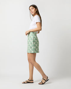 Baia Mini Skirt in Mint Fans Shot Cotton