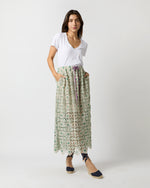 Load image into Gallery viewer, Drawstring Skirt in Cream Agua Macramé
