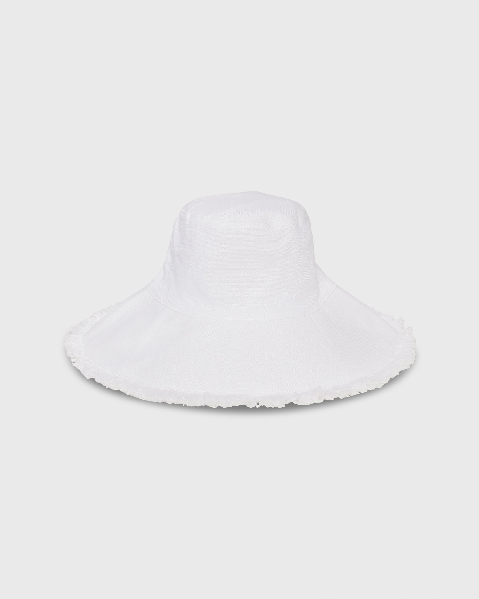 Canvas Packable Hat in Solid White