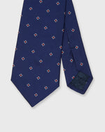 Load image into Gallery viewer, Silk Woven Tie in Navy/Red/Bone Stellate
