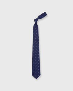 Silk Woven Tie in Navy/Red/Bone Stellate