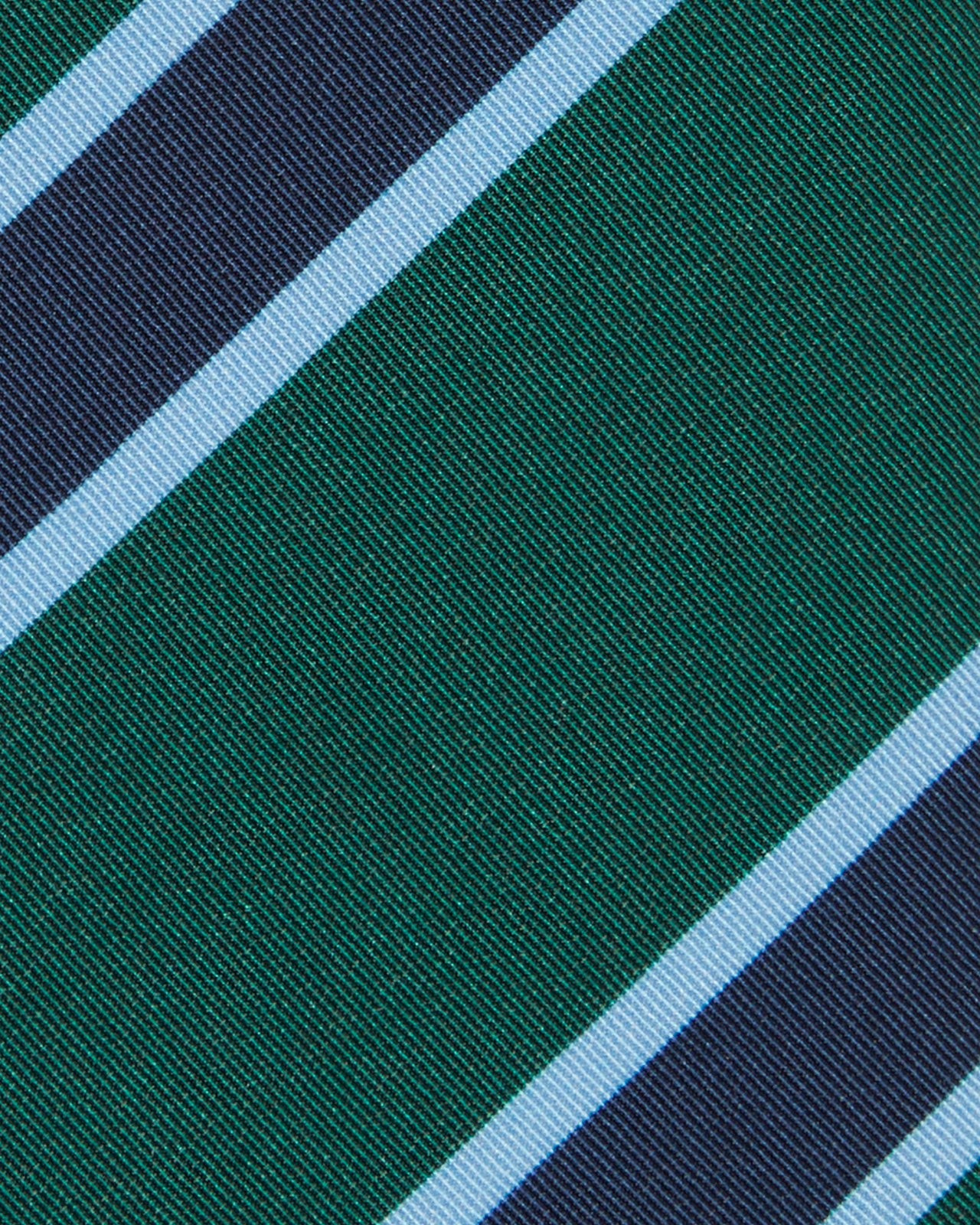 Irish Poplin Tie in Hunter/Navy/Sky Stripe