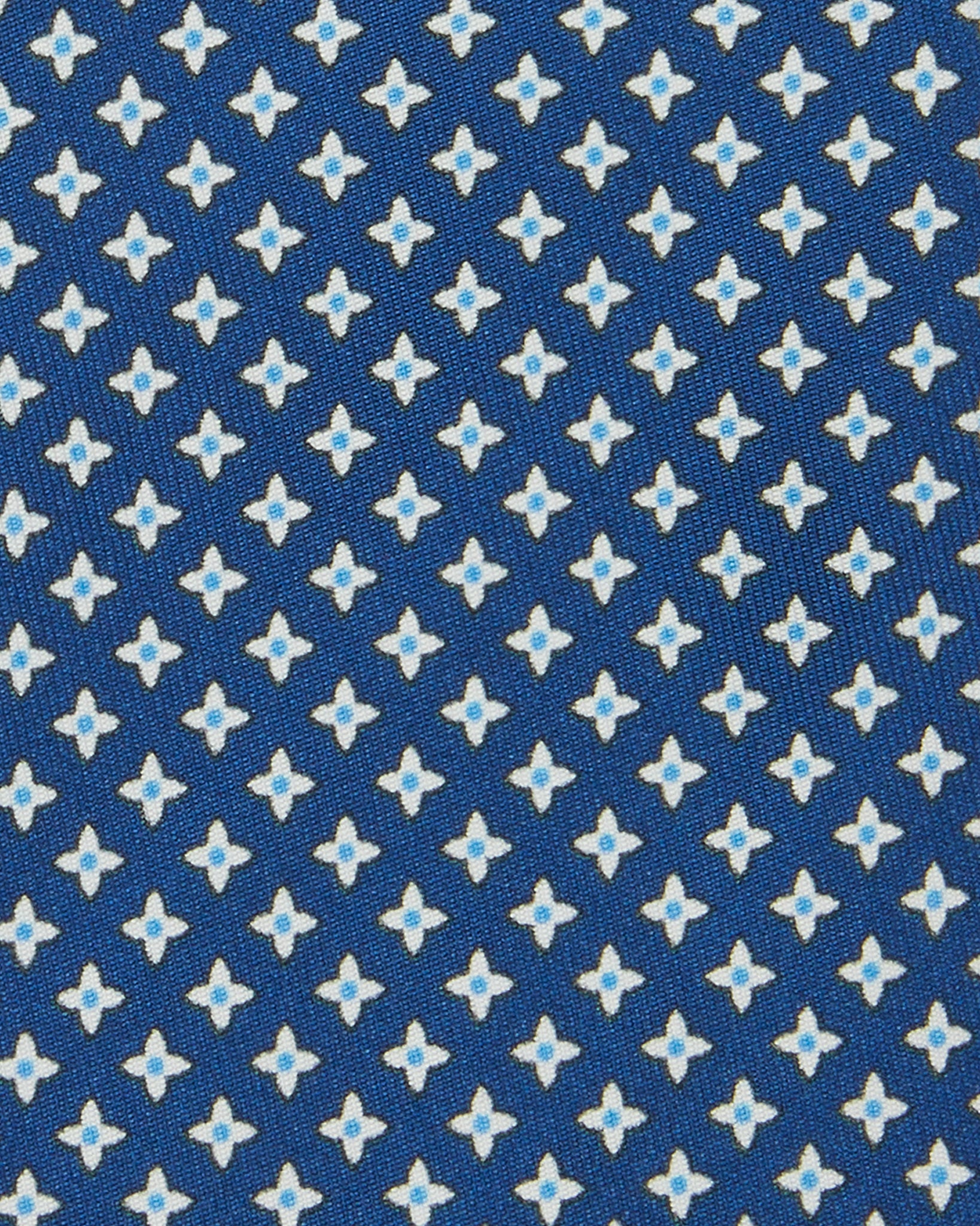 Silk Print Tie in Navy/Bone/Sky Pinwheel