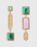 Load image into Gallery viewer, Malli Earrings in Gold/Pink/Green
