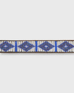 Load image into Gallery viewer, 1.25&quot; African Beaded Belt in White/Masai Blue Triangle

