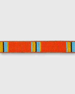 1" African Fully Beaded Belt in Orange/Yellow/Blue