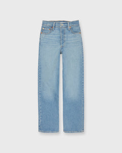 Levi Ribcage Straight Ankle Jeans In Light Blue Sizes 28, 29