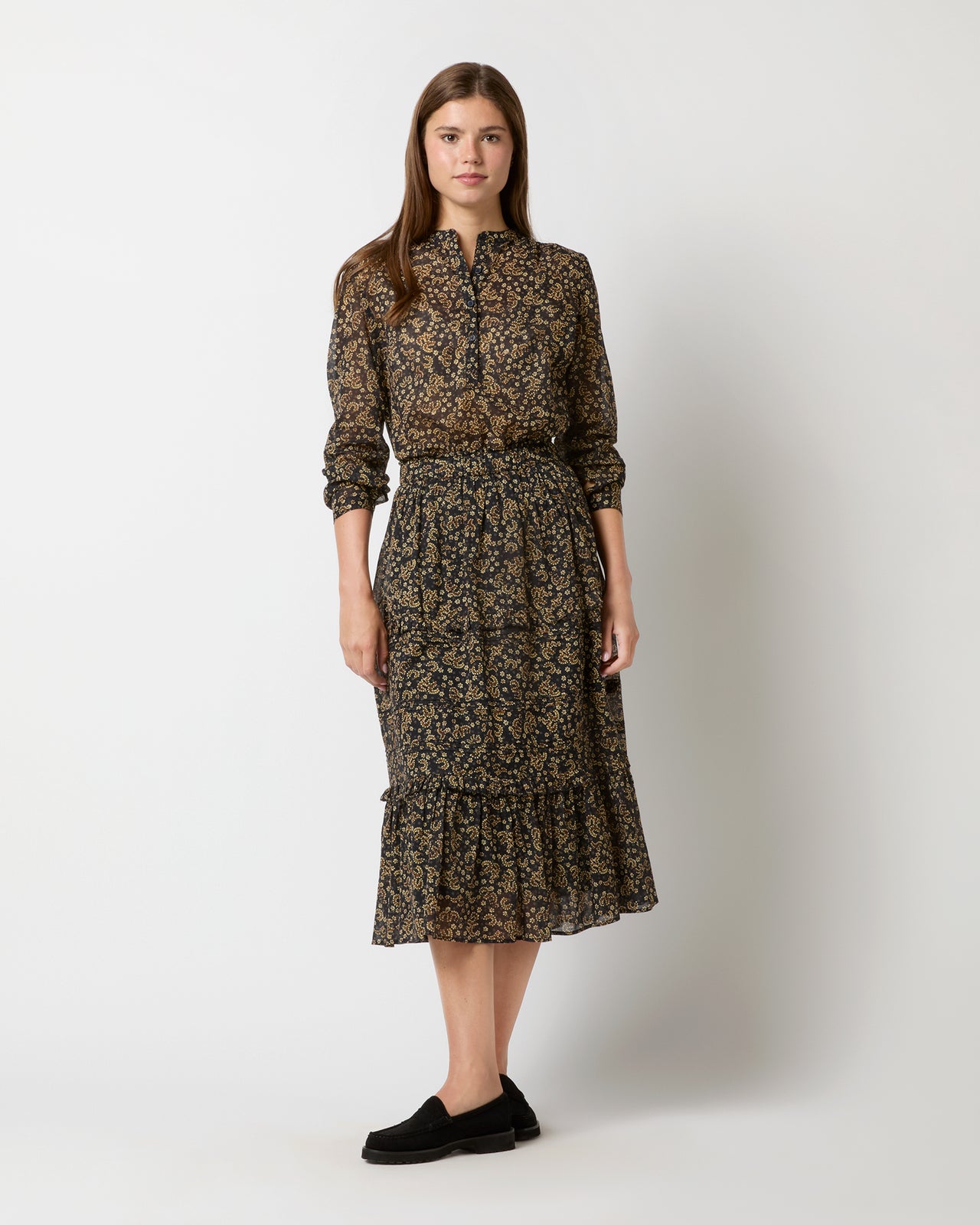 Maria Top in Black/Ochre