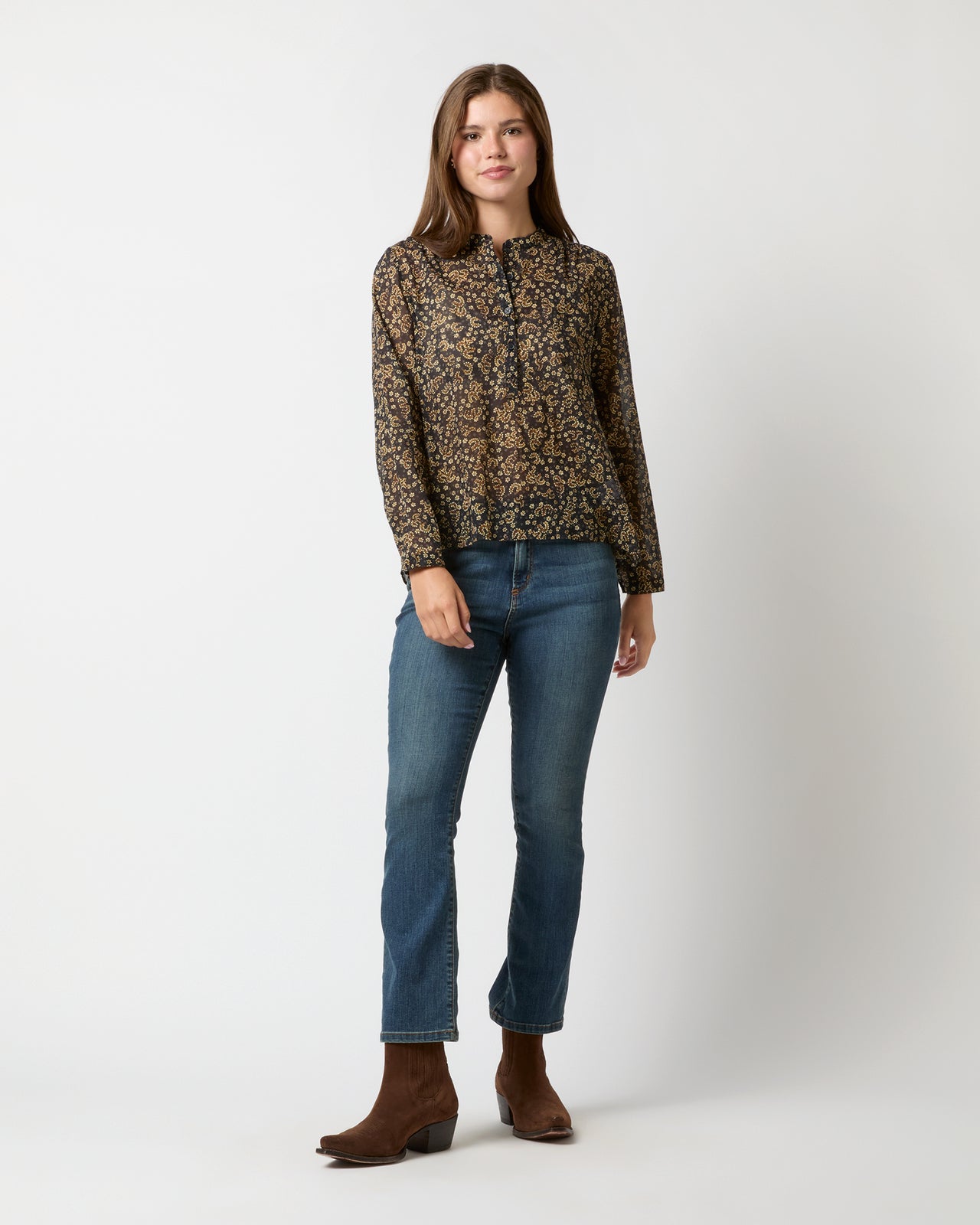 Maria Top in Black/Ochre | Shop Ann Mashburn Maria Top in Black/Ochre | Shop Ann Mashburn