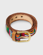 Load image into Gallery viewer, 1.5&quot; Hand-Loomed Belt in Blue/Pink/Orange Multi
