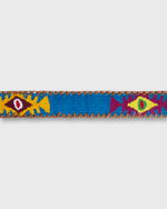 Load image into Gallery viewer, 1.5&quot; Hand-Loomed Belt in Blue/Orange Tribal
