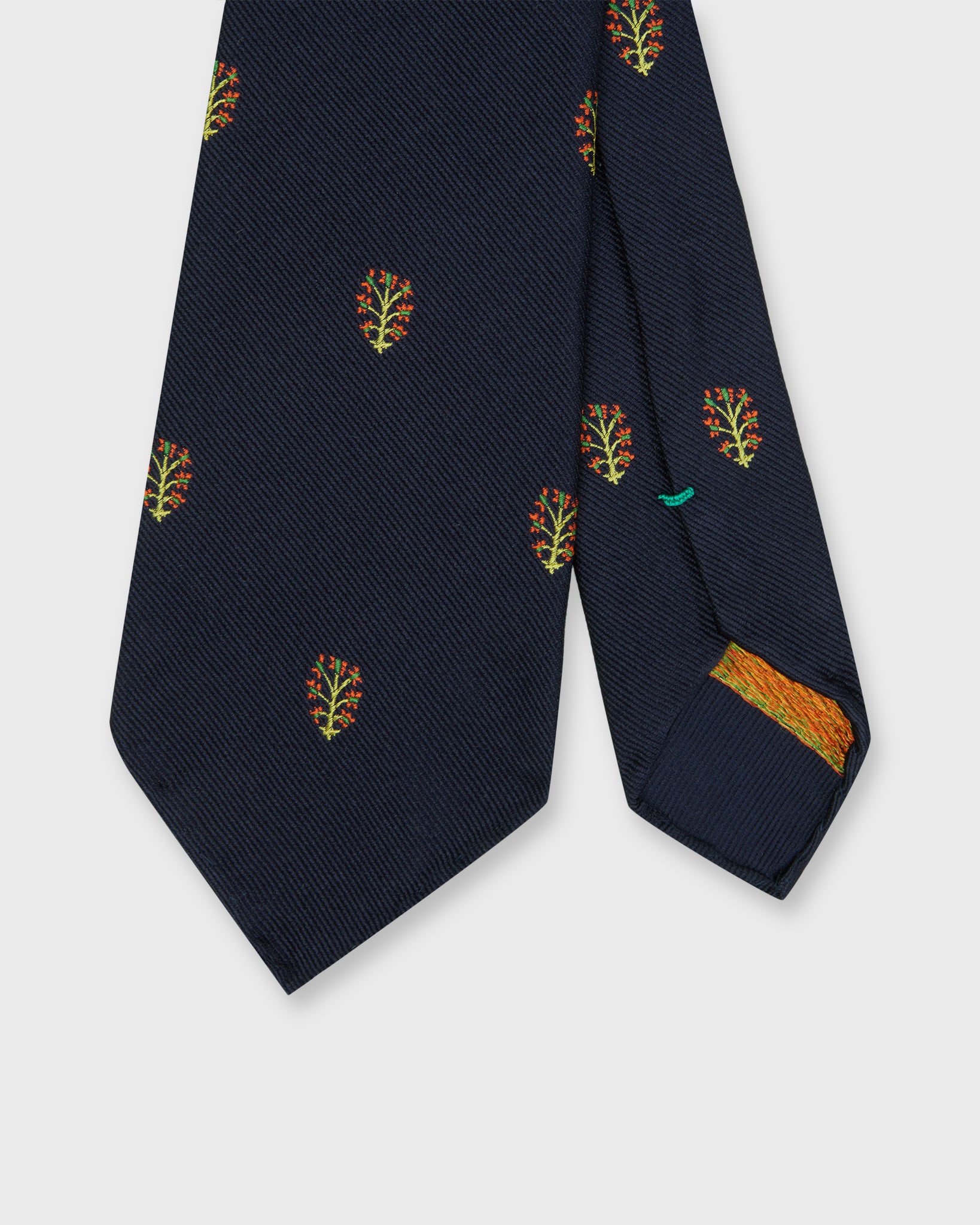 Silk Woven Club Tie in Navy Tree Of Life