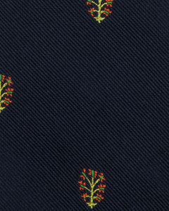 Silk Woven Club Tie in Navy Tree Of Life