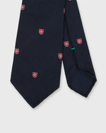 Load image into Gallery viewer, Silk Woven Club Tie in Navy/Red Shield
