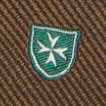 Silk Woven Club Tie in Brown/Green Shield