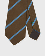 Load image into Gallery viewer, Silk Woven Tie in Brown/Sky Bar Stripe
