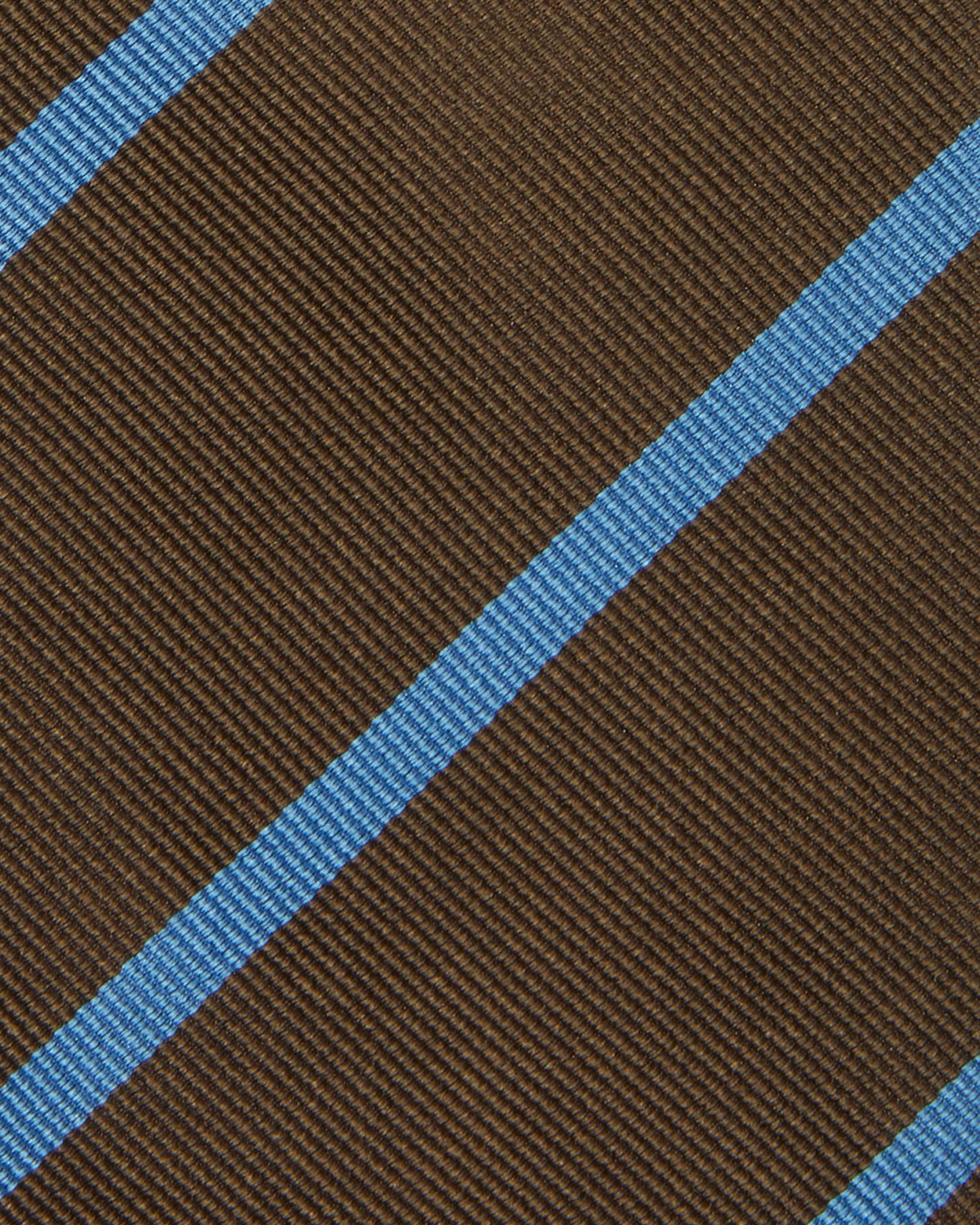 Silk Woven Tie in Brown/Sky Bar Stripe