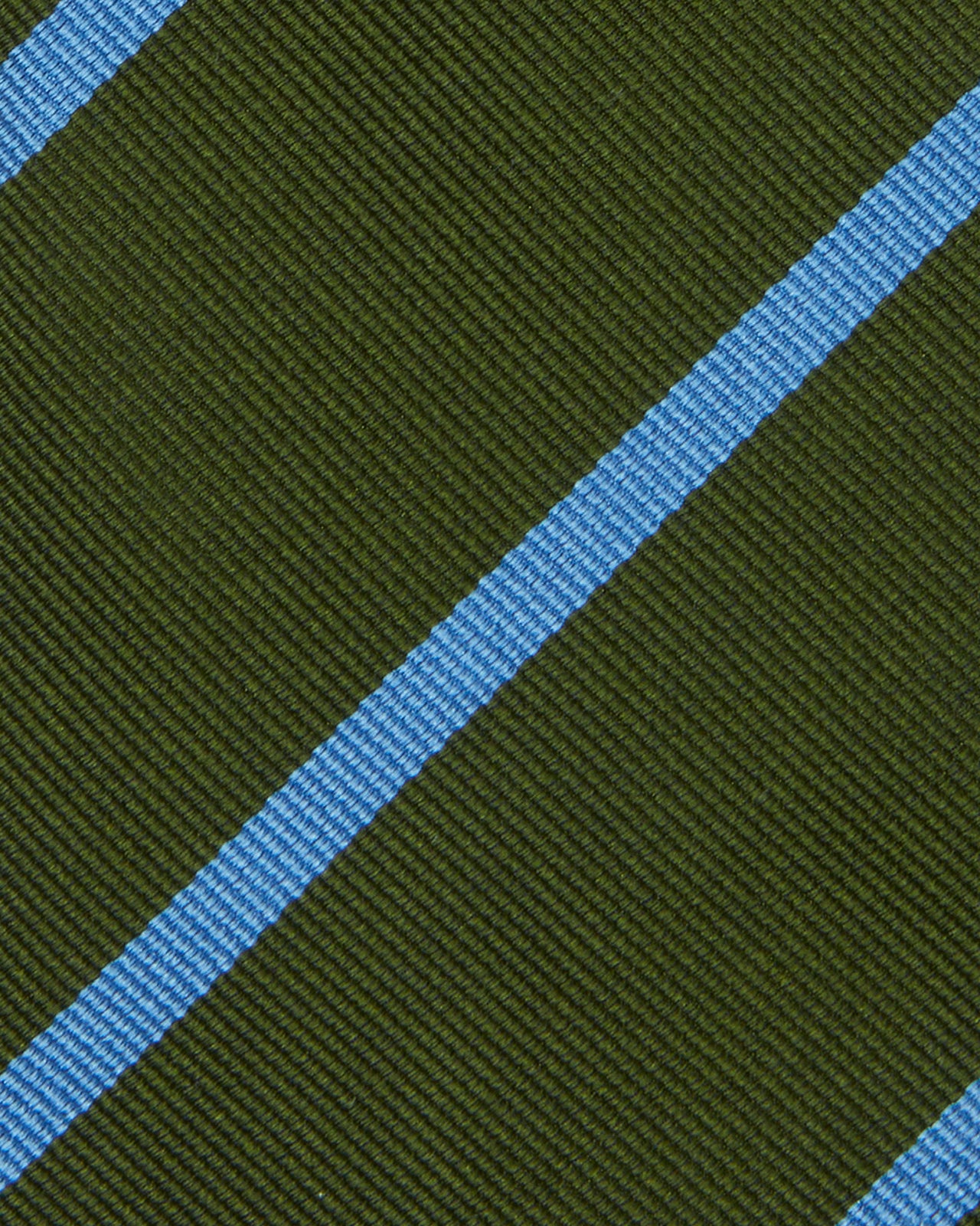 Silk Woven Tie in Moss/Sky Bar Stripe
