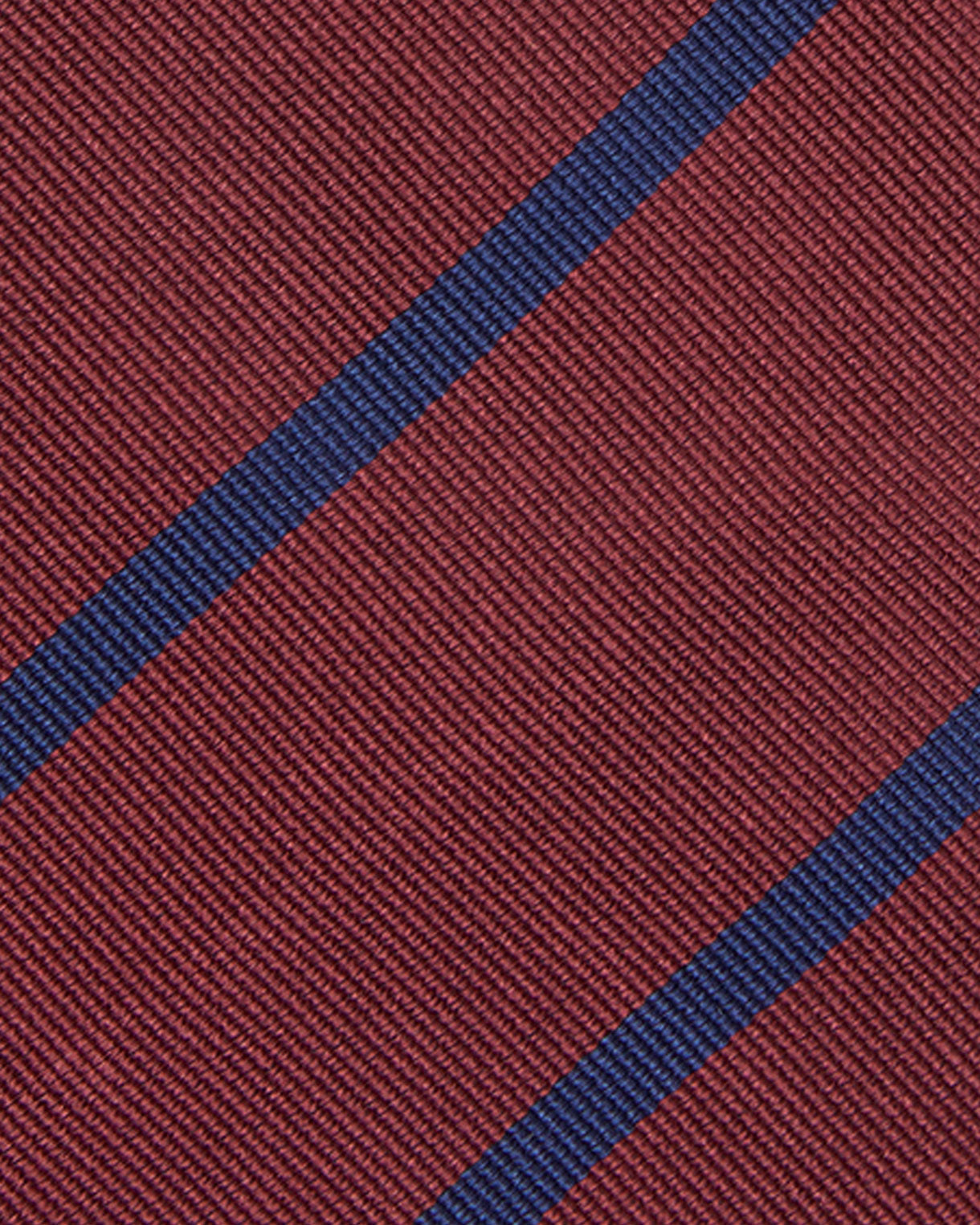 Silk Woven Tie in Dusty Red/Blue Bar Stripe