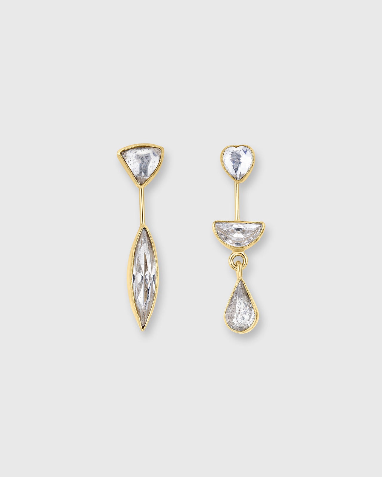 Detachable Victorian Drop Earrings in Silver