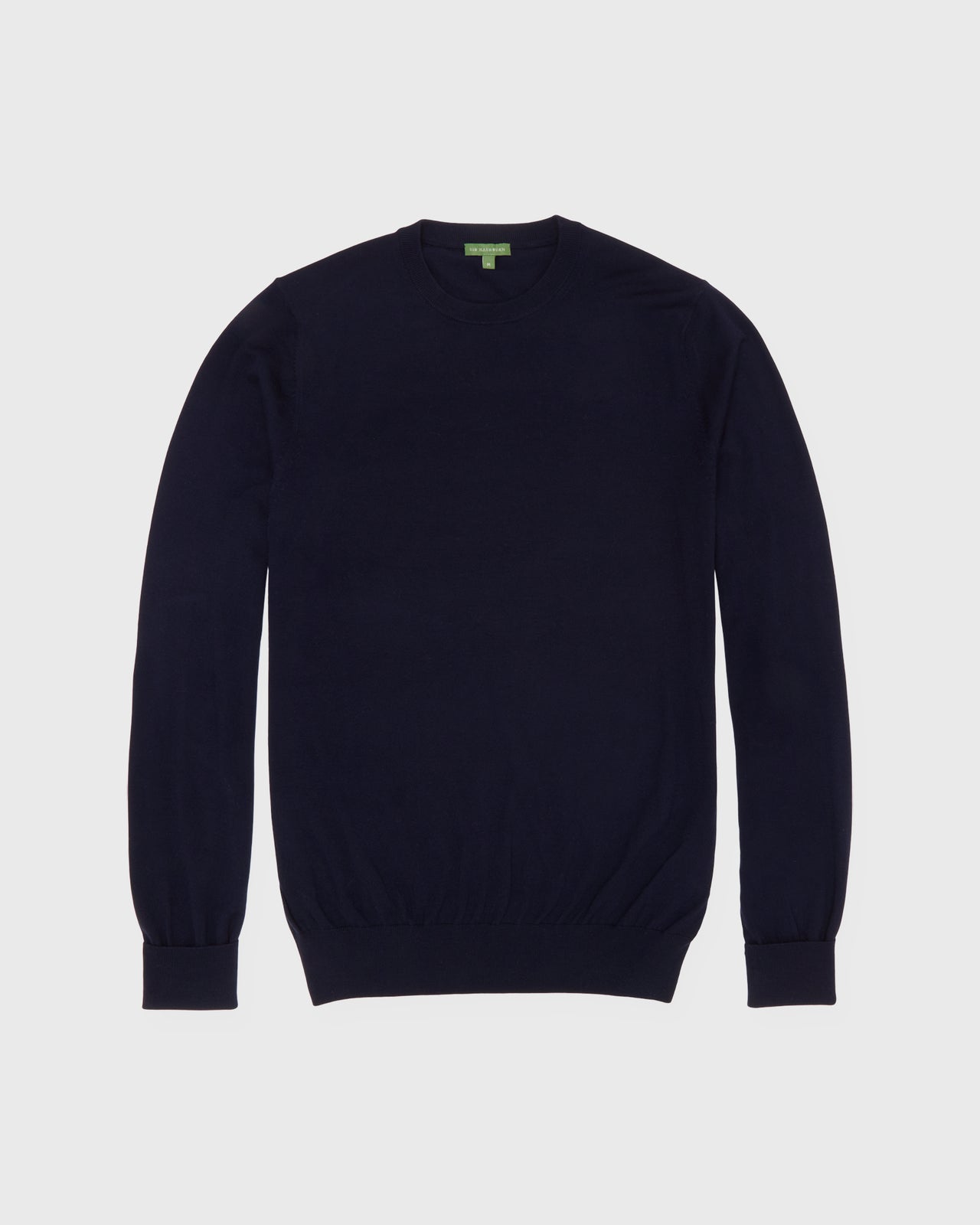 Fine-Gauge Crewneck Sweater in Navy Escorial Wool