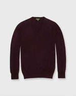 Load image into Gallery viewer, Fine-Gauge V-Neck Sweater in Bordeaux Escorial Wool
