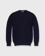 Load image into Gallery viewer, Fine-Gauge V-Neck Sweater in Navy Escorial Wool
