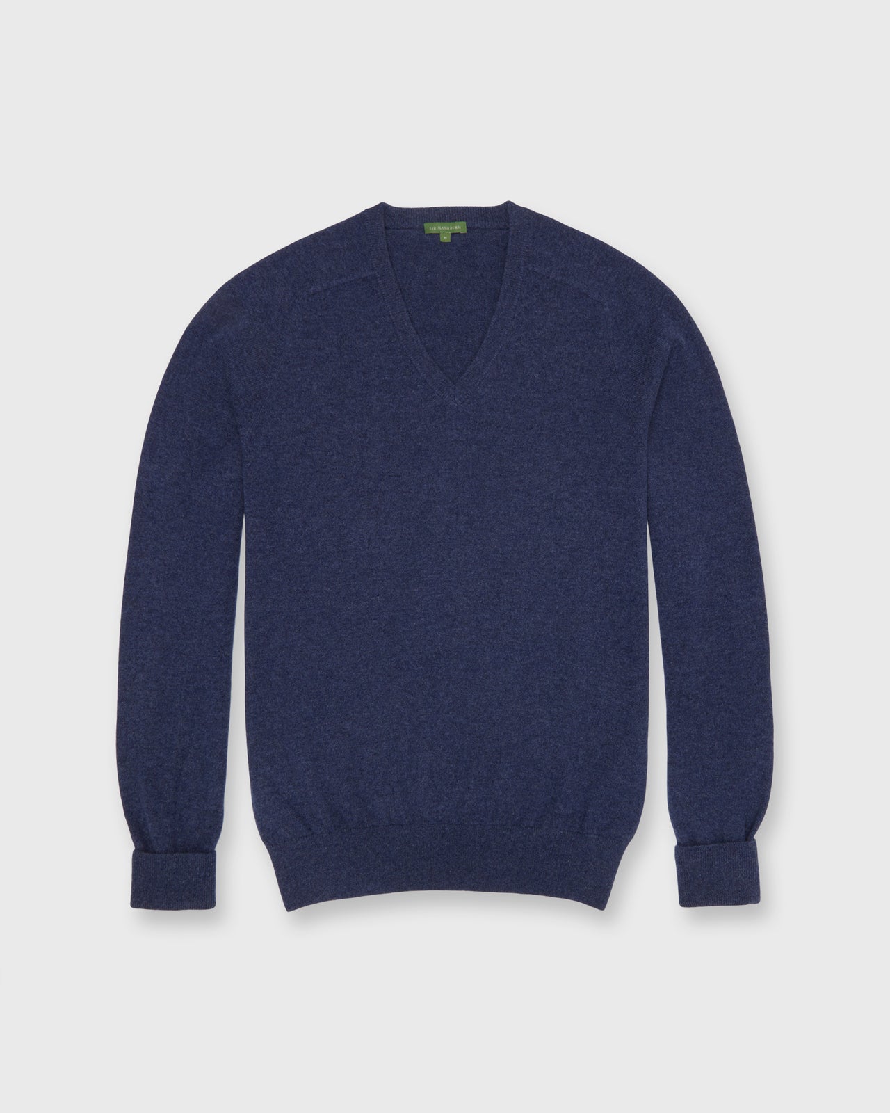 Classic V-Neck Sweater in Air Force Blue Cashmere