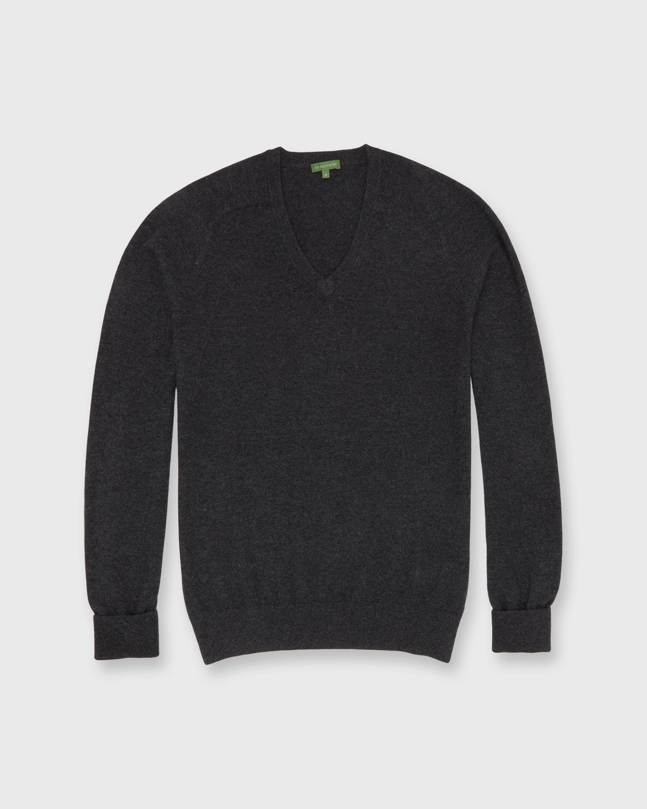Classic V-Neck Sweater in Heather Charcoal Cashmere